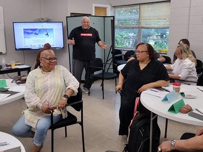 Train The Trainer teaching Certified Recovery Coaches